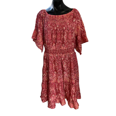 Rockmans Womens  Size 14 Casual Dress Pattern / Red 