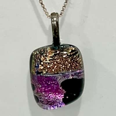 925 Silver Necklace Diocrohic Purple Pendant 