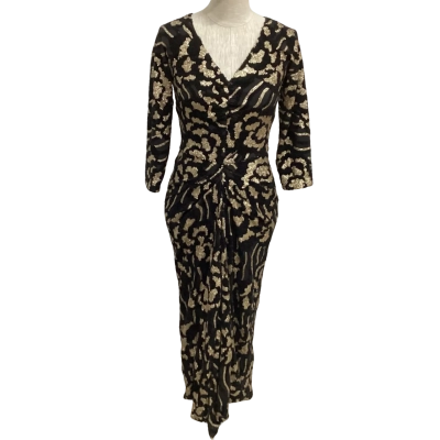 Sacha Drake Womens  Size 8 Sequinned Cocktail Dress Black  / Gold 