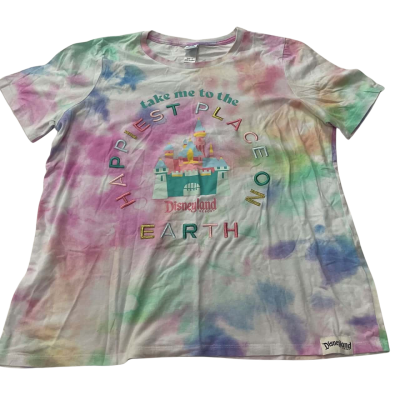 Disneyland Resort Ladies Size 16 Tie Dye “Happiest Place on Earth” T-shirt