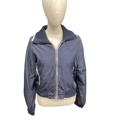 NEW - Pull & Bear Womens  Size M Cropped Jacket With Zip On Front Navy Blue 