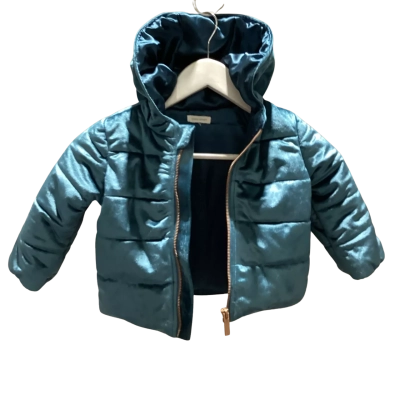 David Jones Kids  Size 2 Jackets Teal Velvet Zip Front 