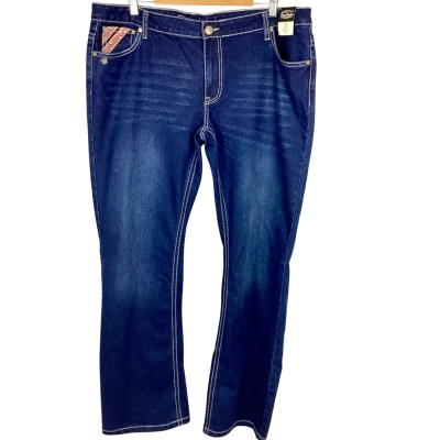Pure Western Womens Bootcut Jeans Denim Blue - Size 18