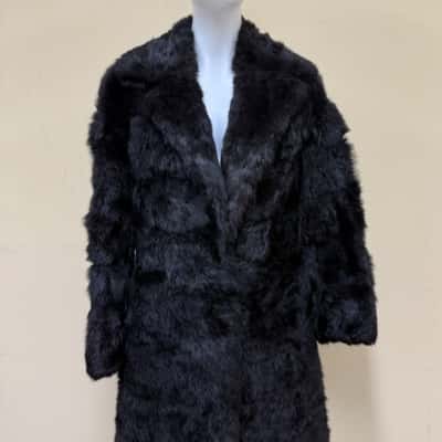 Rare Vintage Fashion Designer Stephen Dattner  Fur Coat Black  