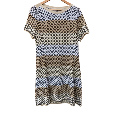Marcs Beige/White Patterned Knit Dress Size XXL
