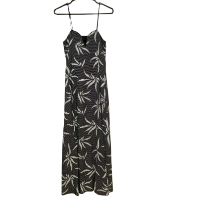 Witchery Womens  Size 6 Maxi Dress Black  / White leaf print