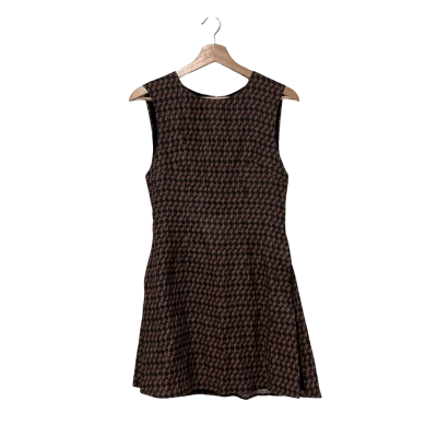 Dissh BNWT Size 8 Fame Black/Chocolate Geo Linen Tunic