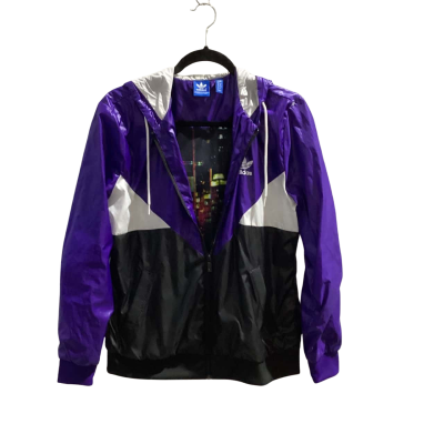 Adidas Womens  Size 12 Hoodie Black  / Pearl / White Spray Jacket