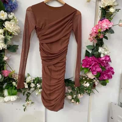 C&M Camilla and Marc Womens  Size 8 Bodycon Dress Brown 