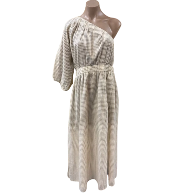 Zoe Kratzmann Off The Shoulder 'Invite Dress - Elm Check' (Size 10) - BNWT