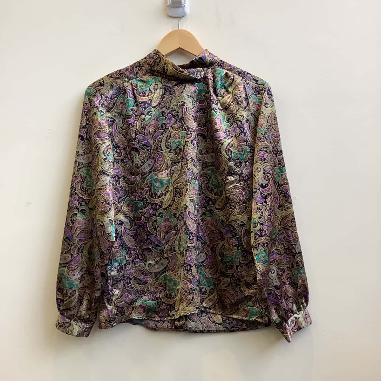 Eva Laurel New York Womens Size US 12 Paisley Twist Neck Multicoloured Top / Blouse (s)