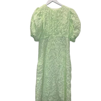  GINGHAM & HEELS Womens  Size 12 Midi Dress Lime 