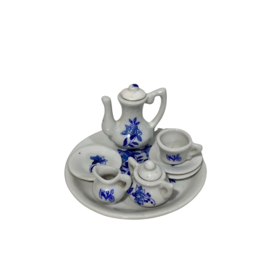 Miniature delft ware teacup set 