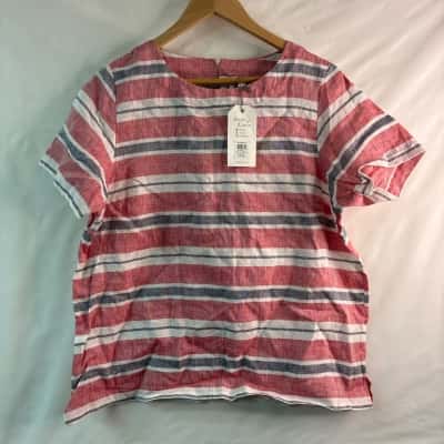 W.Lane Womens  Size 14 Short Sleeve Top Striped 