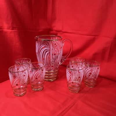 Mid-Century Charlesware Pitcher and Tumbler Set