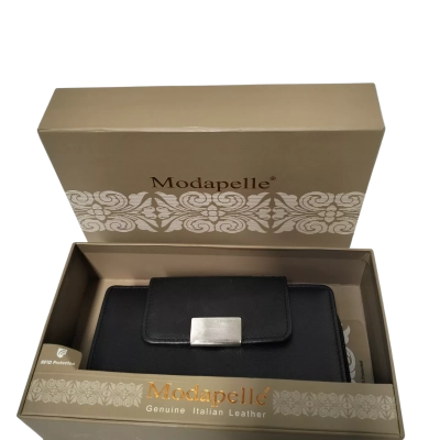 Modapelle Italian Leather Black Wallet 