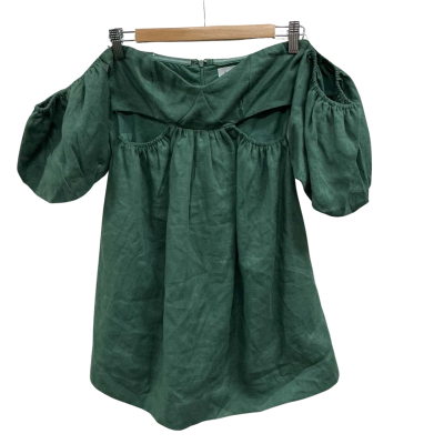 AERE green linen dress, Size 6