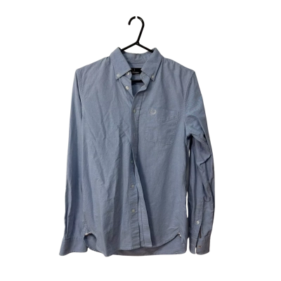 Fred Perry Mens Long Sleeve Button Up Shirt Size S Blue 