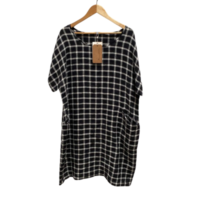 Hammock & Vine Womens  Size 14 Short Sleeve Dress  Black  / Checked / White 