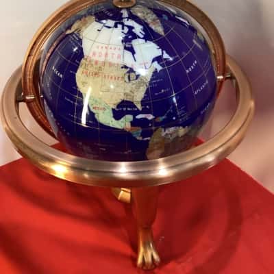 World Globe - inlaid with semi precious stones