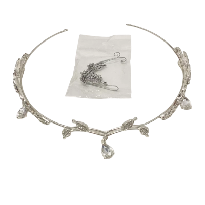 Silver Tone Elven Cosplay Crown & Ear Piece