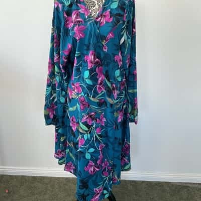 City Chic Womens  Size XL Floral Dress Floral / Turquoise 