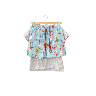 Peter Alexander Size 8 Set Pyjamas Blue/Grey/Multicoloured/Pattern 