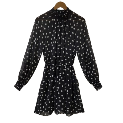 Portmans Womens  Size 10 Polka Dot Mini Dress Back/ White 