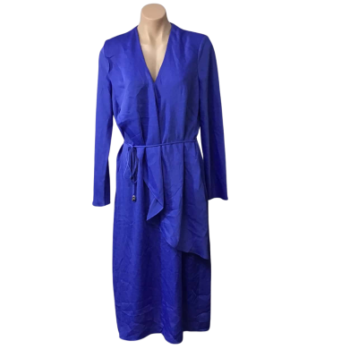 Veronika Maine Womens Size 12 Jacaranda Blue Long Sleeve Midi Dress (new)