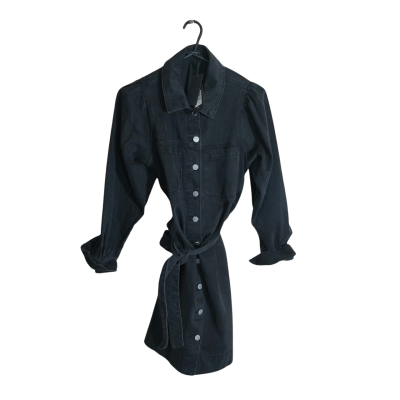 Decjuba NWT Womens Size 10 Black Denim Dress Buttons 