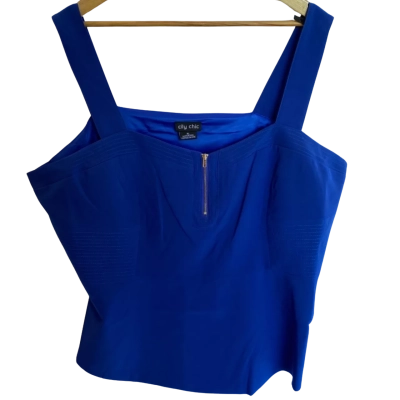 City Chic Womens Size XL Sassy Class Top Cobalt