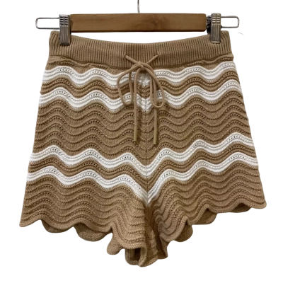 Seed Womens  Size XXS High Waisted Shorts Brown / White /Striped