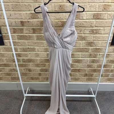 Bariano Womens nude V NECK DRAPE SOWN  Size 10 