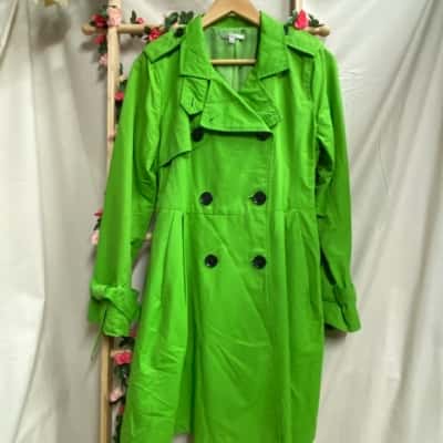 Women’s Gap Green Winter Trench Coat Size S 
