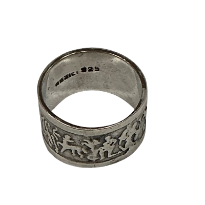 Vintage silver zodiac ring 