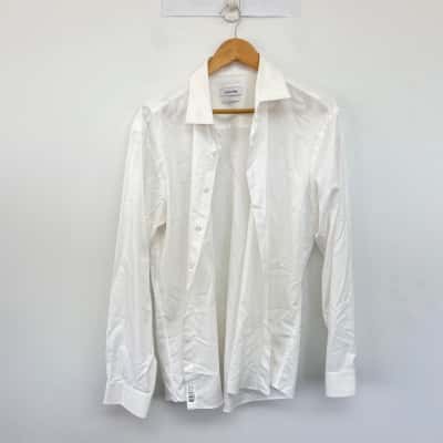 Calvin Klein White Slim Fit Long SLeeve SHirt  Size 43 