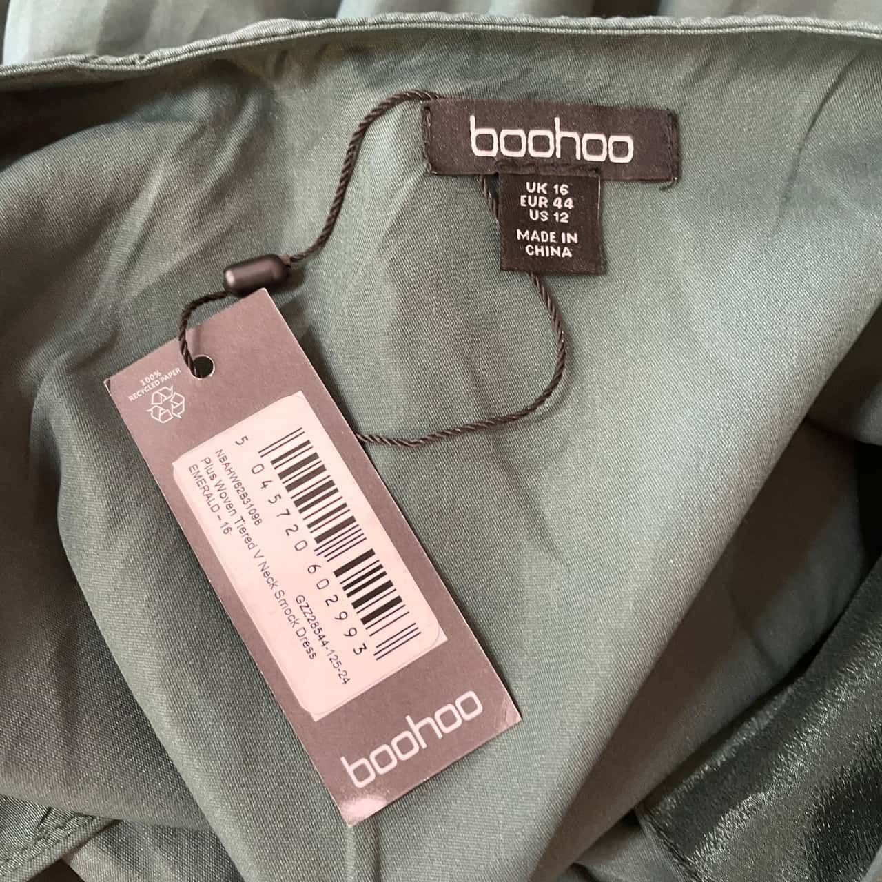 Boohoo Womens Size 16 Casual / Long Sleeve / Midi Dress / Party Dress Green  (s) - New With Tags | Salvos Stores