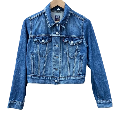 Levi's Blue Cropped Denim Jacket Size M