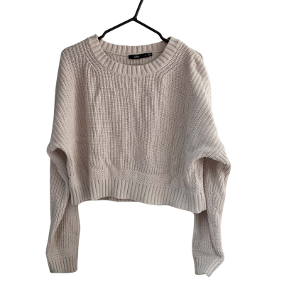 Sportsgirl  Size 8 Knitted Cropped Top in Cream 