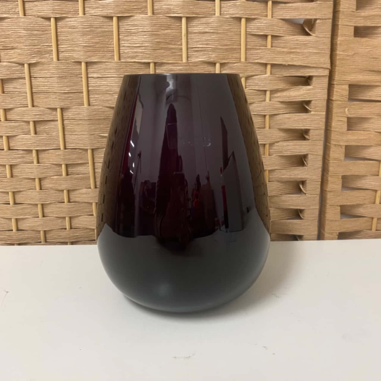 Villeroy & Boch Drop Small Handblown Art Glass Vase Vintage Purple