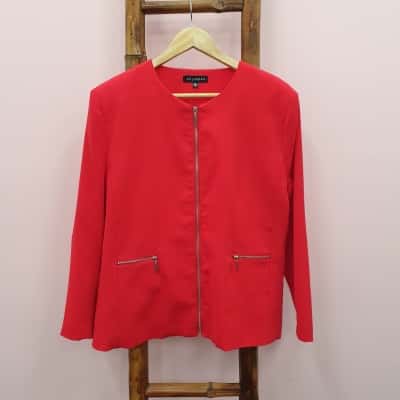 Liz Jordan Women's Size XL Red Zippered Jacket