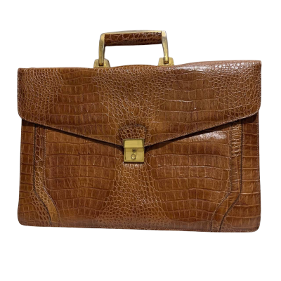 VINTAGE ALLIGATOR EMBOSSED LEATHER BRIEFCASE PORTFOLIO