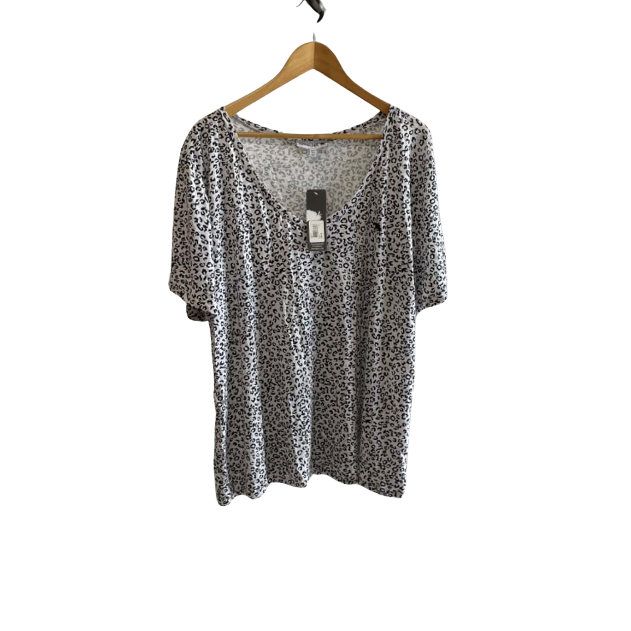 NEW Running Bare Cheetah Print Top Women's Size 22 Black / Grey