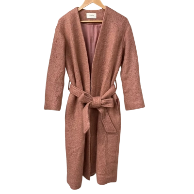 FRAY I.D Long pink women coat  with belt