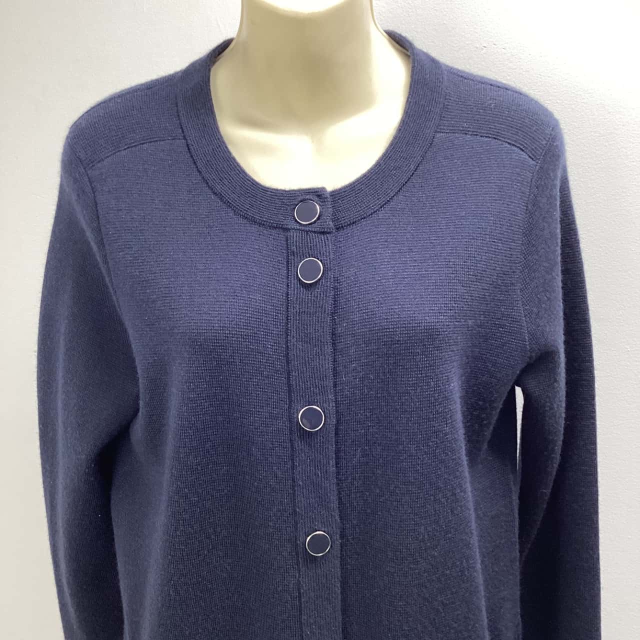 Black Pepper Womens Size S Navy Blue knitted jacket EUC