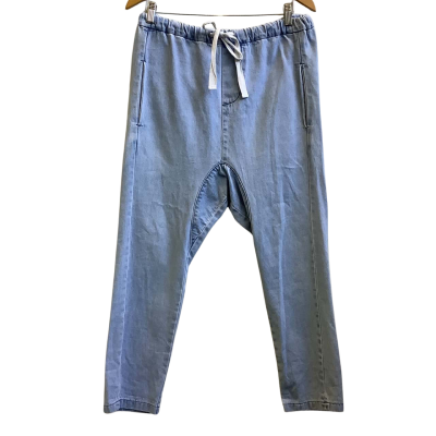 Zulu & Zephyr Womens  Size 10 Drop Crotch Cropped Jeans Sky Blue 