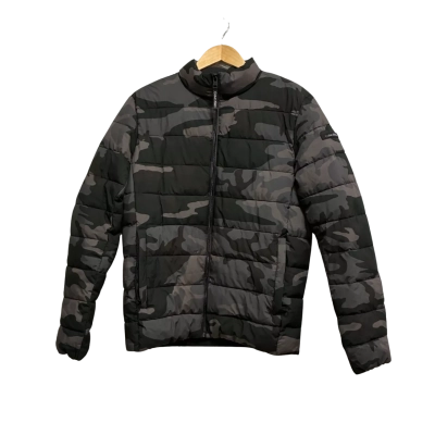 Calvin Klein Men’s Size S Black and Grey Camo Puffer Jacket