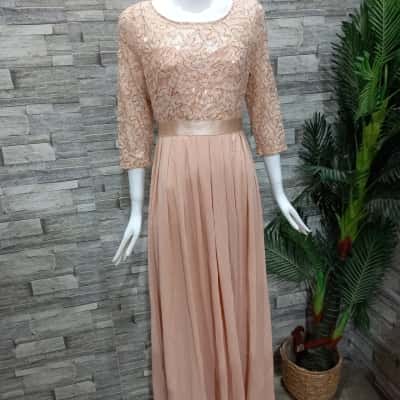 Musol  Women's  Size L Bridesmaid Dress / Formal Dress / Maxi Dress Champagne / Rose Gold 