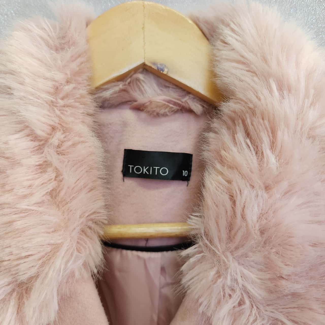 Tokito Womens Size 10 Trench Coat Pink (s)