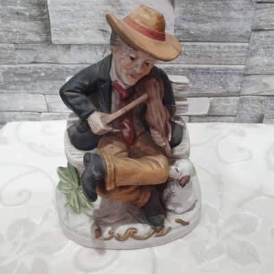 Old Man On Bench Figurine